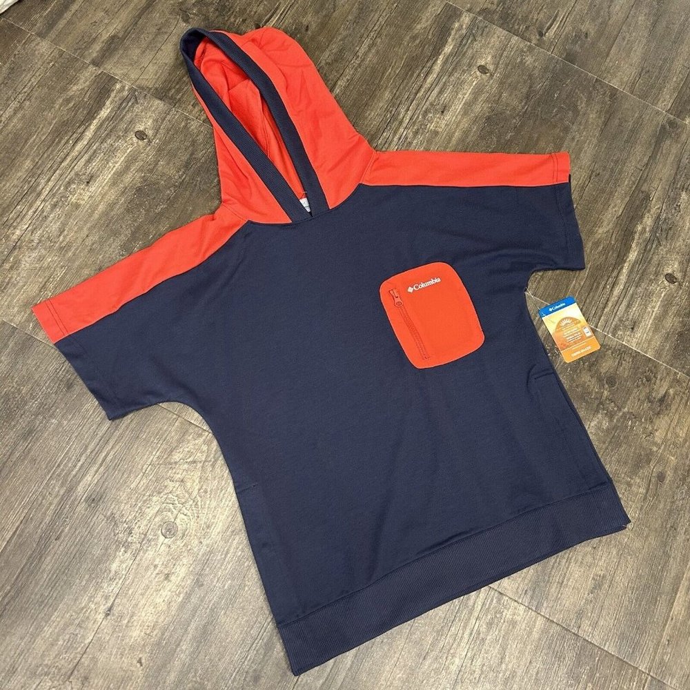 NWT‎ Columbia Park Short Sleeve Hoodie Top Shirt Pullover Women Size Small $80